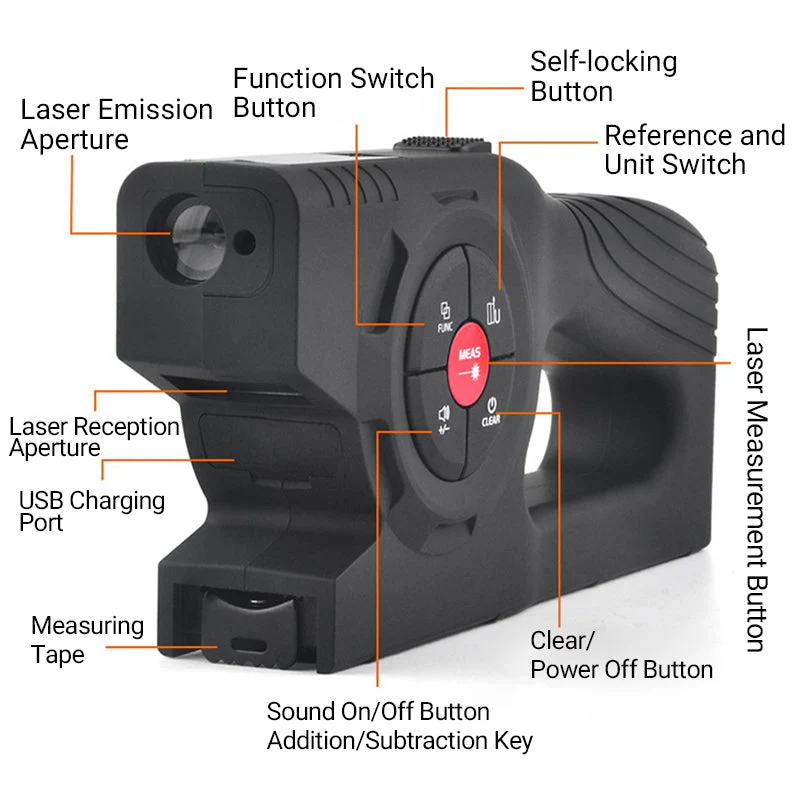 🔥HOT SALE  50%OFF🔥3-in-1 Rechargeable Smart Digital Laser Measuring Tape