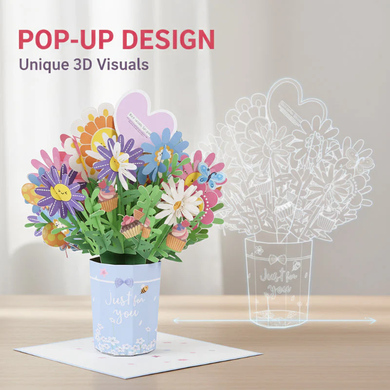 🏆35K+ SOLD! 🌼💌 Forever-Blooming 3D Flower Pop-Up Card– Personalized Love Message & Everlasting Bloom 🎁