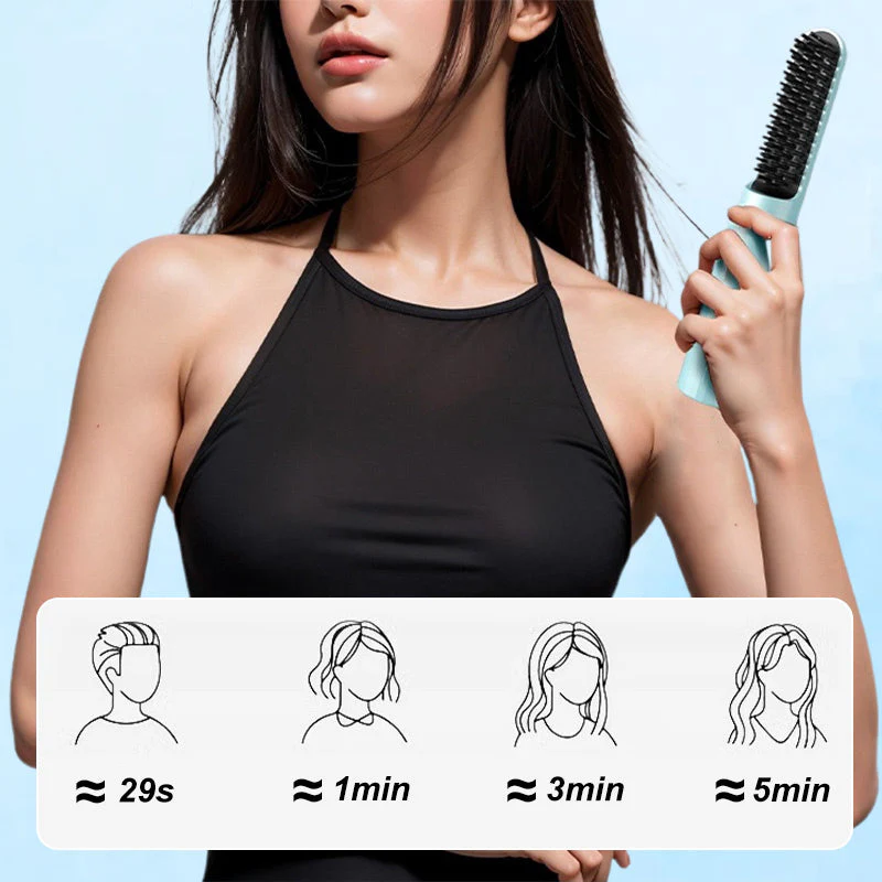 💯 Limited Time Half Price-2 in 1 Rechargeable Long Lasting Hair Straightening Brush