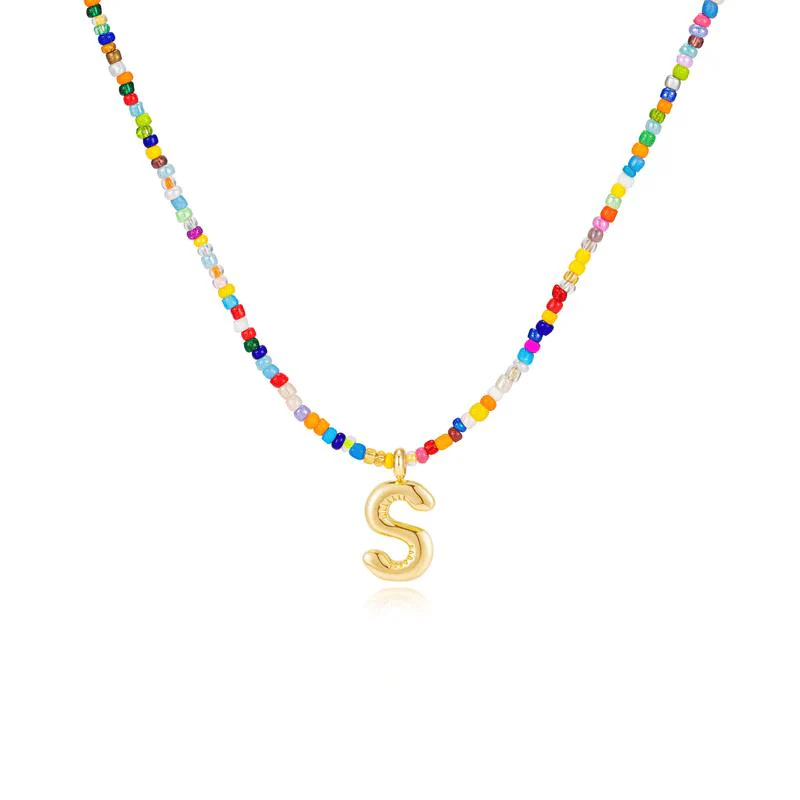 💜LAST DAY PROMOTION - 50%OFF💜 Letter Beaded Necklace for Women🔤A-Z