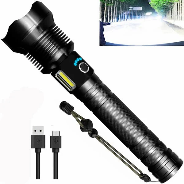 LED rechargeable tactical laser flashlight 90000 high lumens