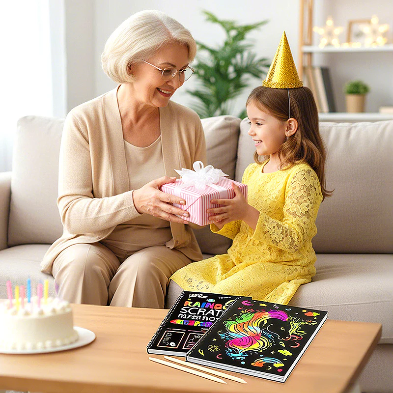 BUY 2 GET 1 FREE🎨Creative Rainbow Scratch Art Notebook