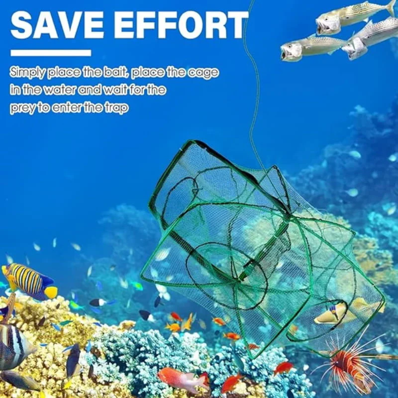 Auto-Foldable Strengthened Fishing Trap Net