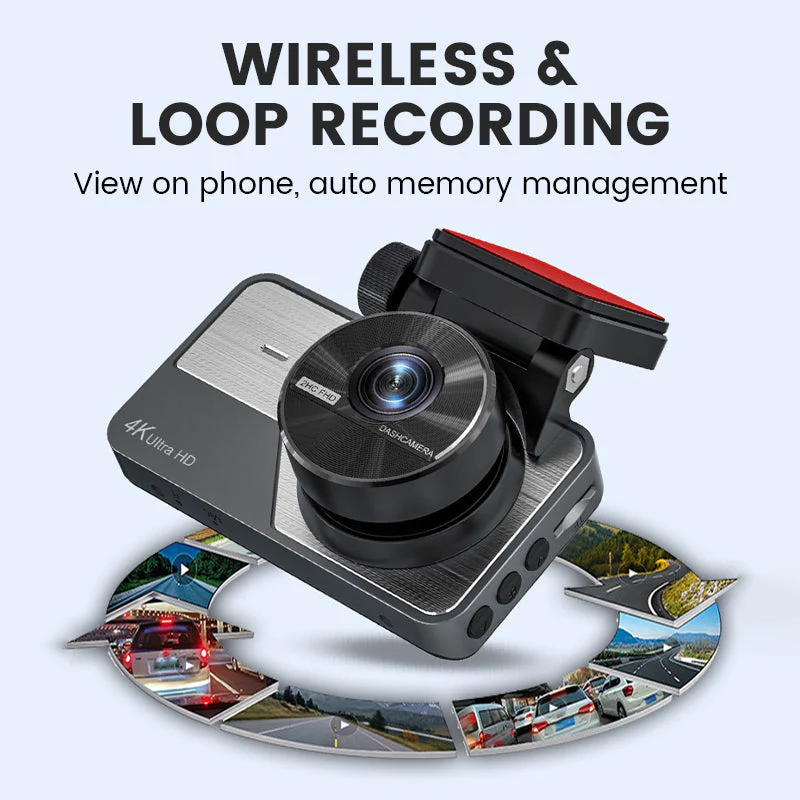 4K Ultra HD Car Dashcam with Night Vision