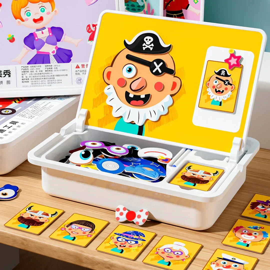 🎉 Magnetic Puzzle Dress-Up Game Children's Double-Sided Educational Toy Portable Preschool Learning Toy