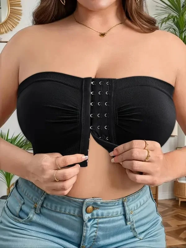 🌞Summer Sale 50% OFF🔥👚Plus Size Strapless Front Buckle Breathable Bra