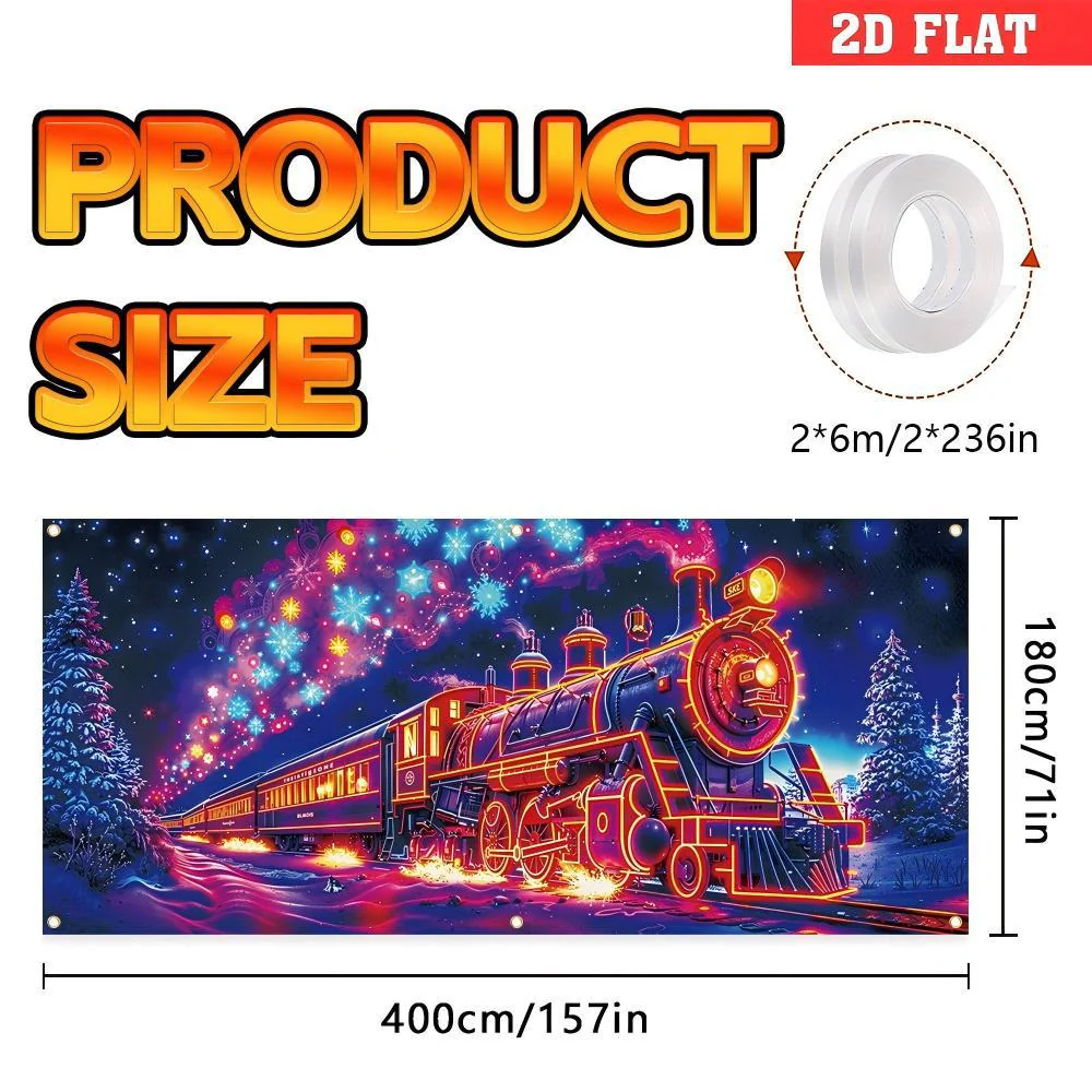 🎅 HOLIDAY HAUL SALE🎇🚪UV Activated Christmas Garage Door Cover Banner, Glows in Dark🔥🎉