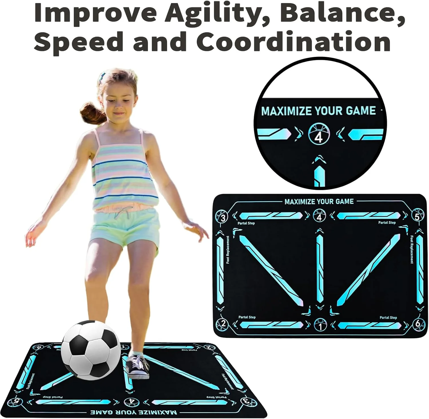 🎅LAST DAY SALE 50% OFF - ⚽Soccer Train Mat for All Levels Non-Slip Silent