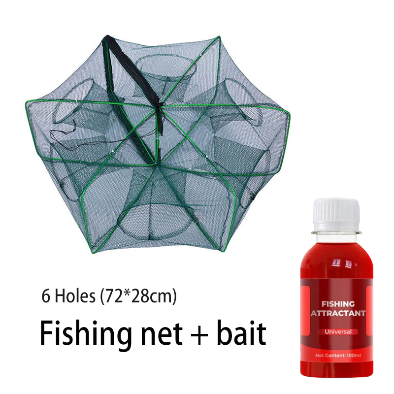 Auto-Foldable Strengthened Fishing Trap Net