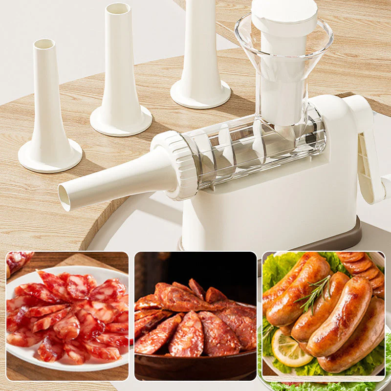 ⏳Time-Limited Special⏰Manual Sausage Stuffer Machine with 3 Nozzles