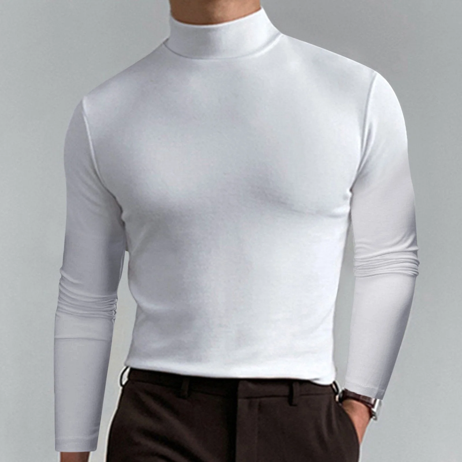 🔥60% discount! Ultimate Comfort Men's Turtleneck T-Shirt: Stretchy, breathable and fitted, ideal for the gym and everyday wear.