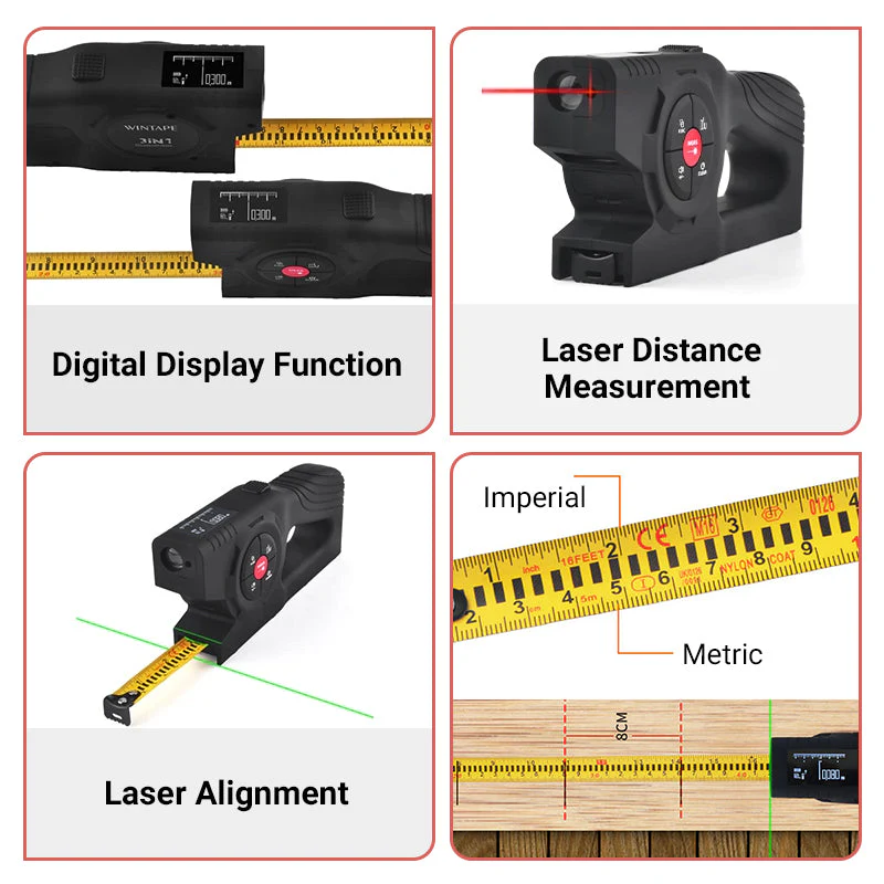 🔥HOT SALE  50%OFF🔥3-in-1 Rechargeable Smart Digital Laser Measuring Tape