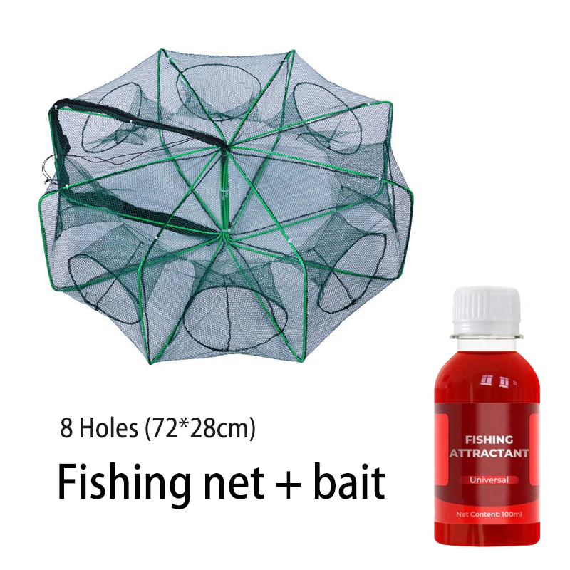 Auto-Foldable Strengthened Fishing Trap Net