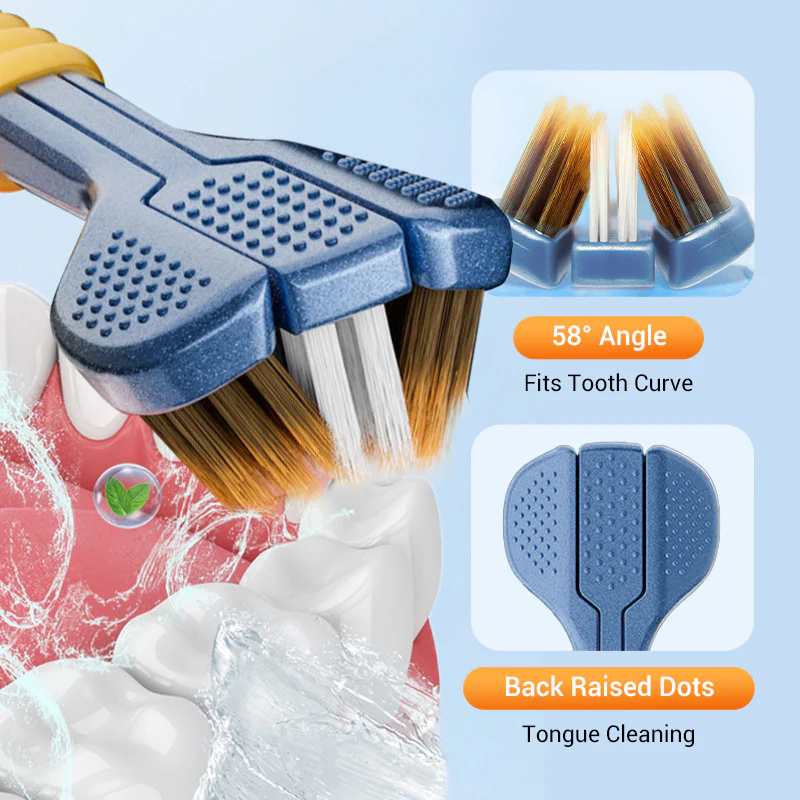 HOT SALE🦷Three-headed multi-angle cleaning toothbrush