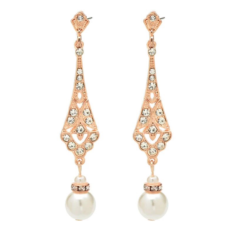 1920s Vintage Faux Pearl Drop Earrings