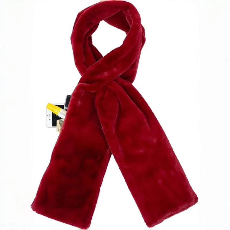 🎅Christmas Special⚡50K+ SOLD!🧣Ultra-Soft Faux Fur Pull-Through Scarf with Secret Zipper Pocket