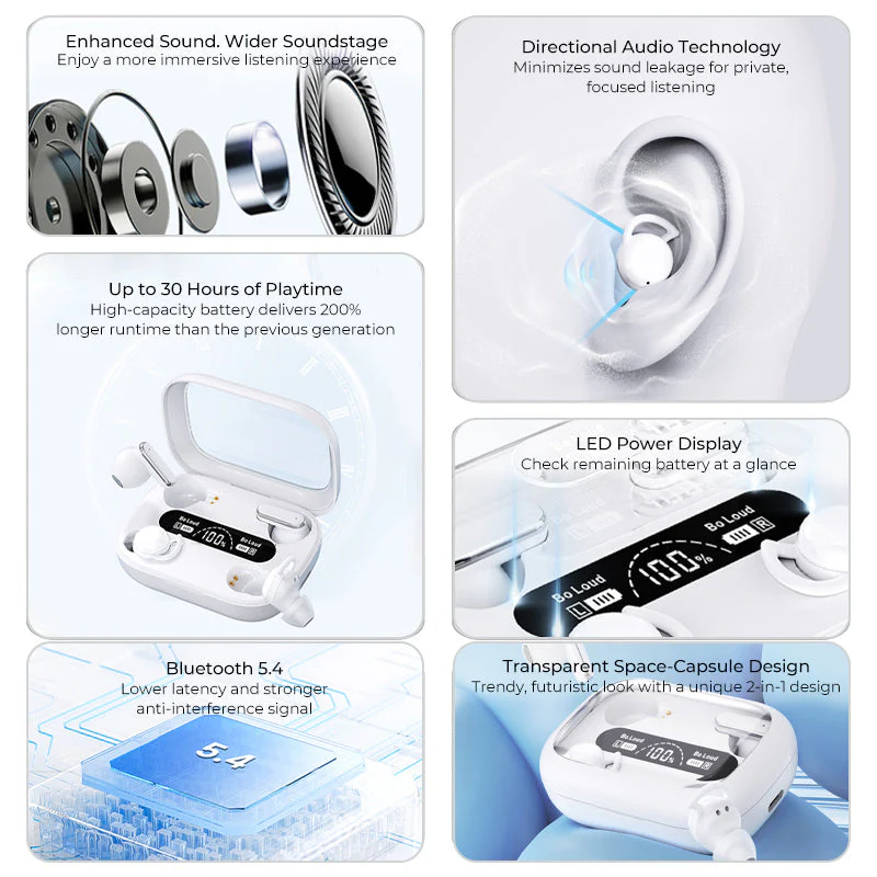 2-in-1 Clip-On & In-Ear Wireless Earphones