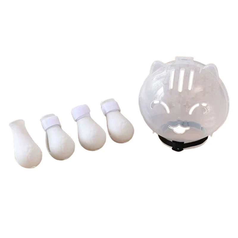 Anti-Bite Transparent Cat Helmet & Paw Covers