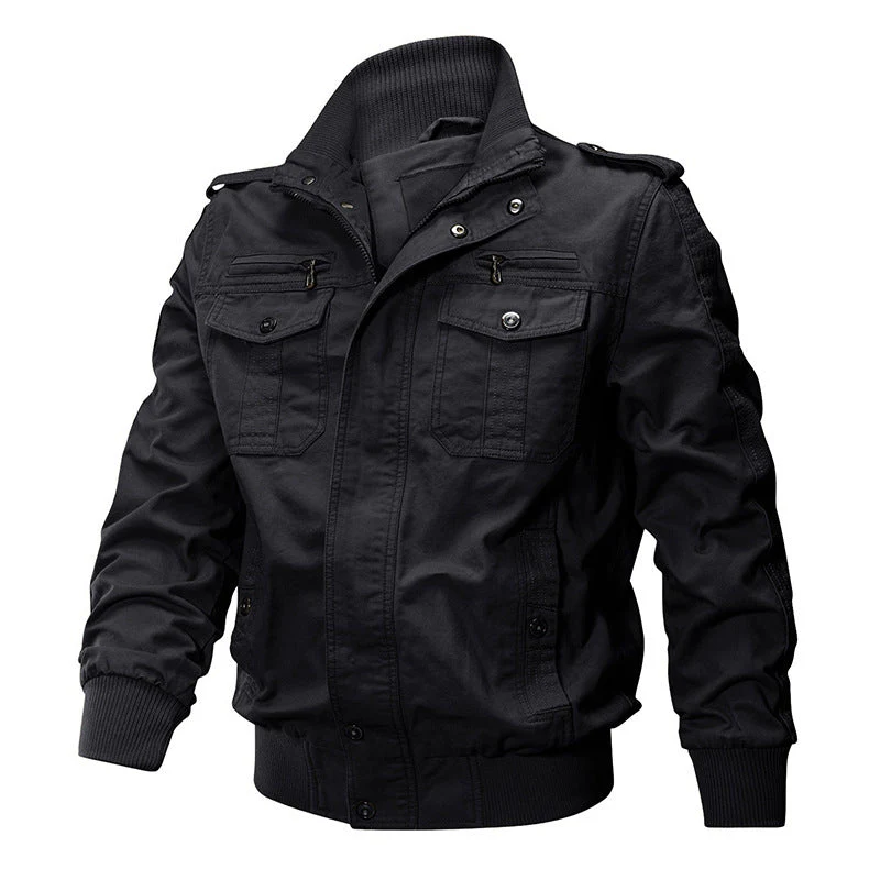 😎Men's Military Stand Collar Zipper Jacket