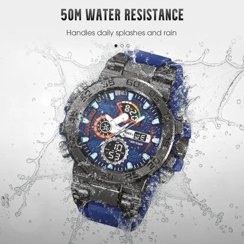 🖤Limited-Time Christmas Sale! 50% OFF ✨ Multifunctional LED Waterproof Watch – Dual Display, 50M Water Resistant & All-in-One Features (Stylish & Durable for Daily Use!)