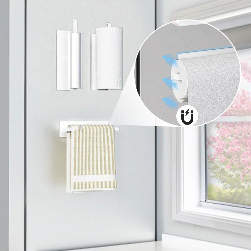 Magnetic Spice Rack for Refrigerator with Paper Towel Holder