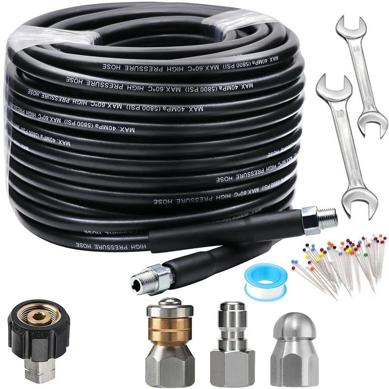 💦 69% OFF INSTANT! 🚿 5800PSI Sewer Jetter Kit - High-Pressure Nozzle & Hose for Clogged Drains/Pipes, Compatible with Most Pressure Washers 🔧📦