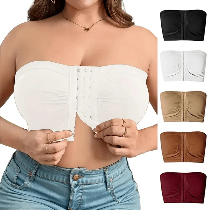 🌞Summer Sale 50% OFF🔥👚Plus Size Strapless Front Buckle Breathable Bra