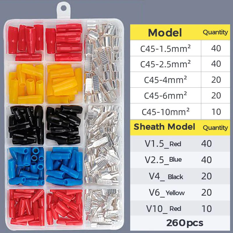 Pousbo® 260pcs Durable Copper Terminal Blocks