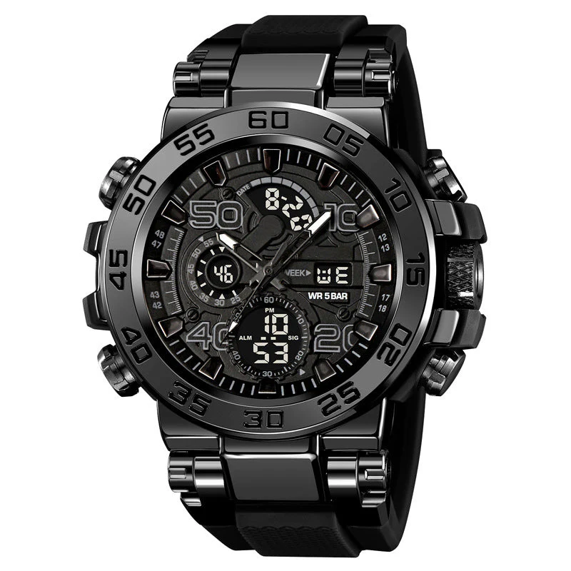 🖤Limited-Time Christmas Sale! 50% OFF ✨ Multifunctional LED Waterproof Watch – Dual Display, 50M Water Resistant & All-in-One Features (Stylish & Durable for Daily Use!)