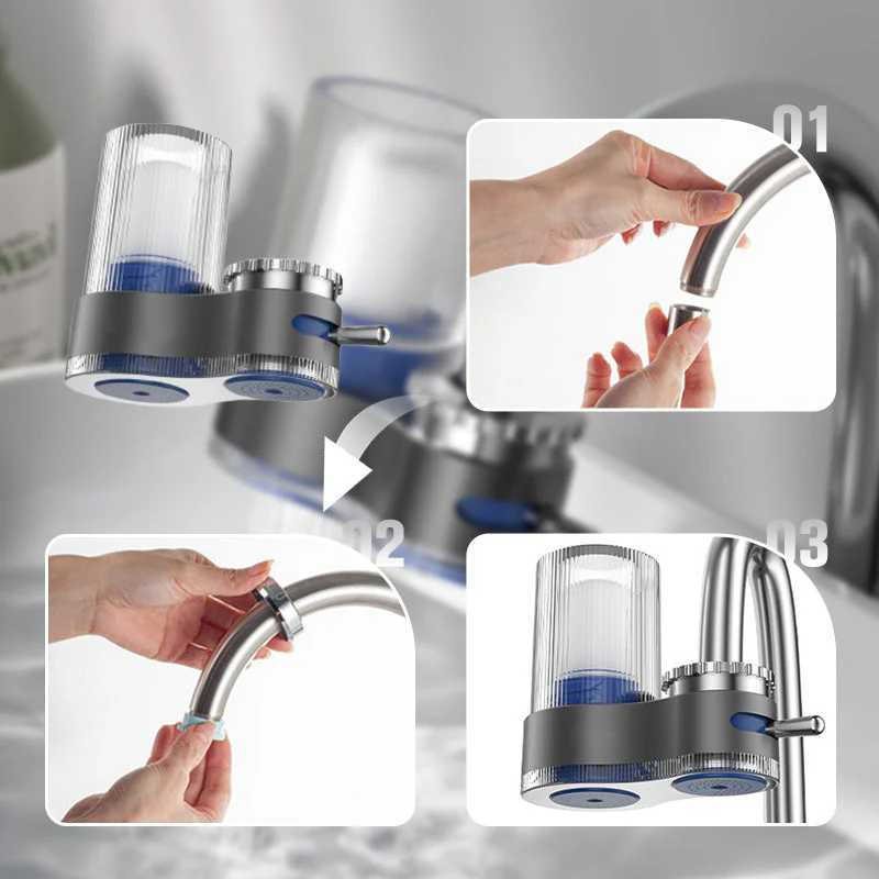 🚰49% OFF NOW! 💧 Faucet Water Purifier with Adapters - Easy Installation, Reduces Chlorine & Impurities for Cleaner Drinking Water 🏠📦