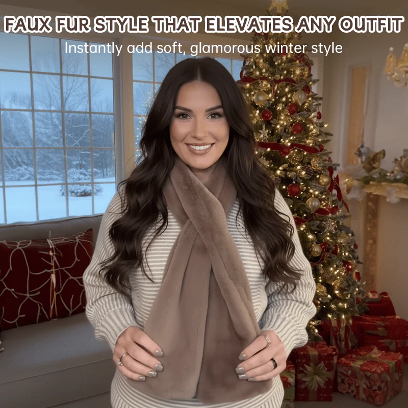 🎅Christmas Special⚡50K+ SOLD!🧣Ultra-Soft Faux Fur Pull-Through Scarf with Secret Zipper Pocket