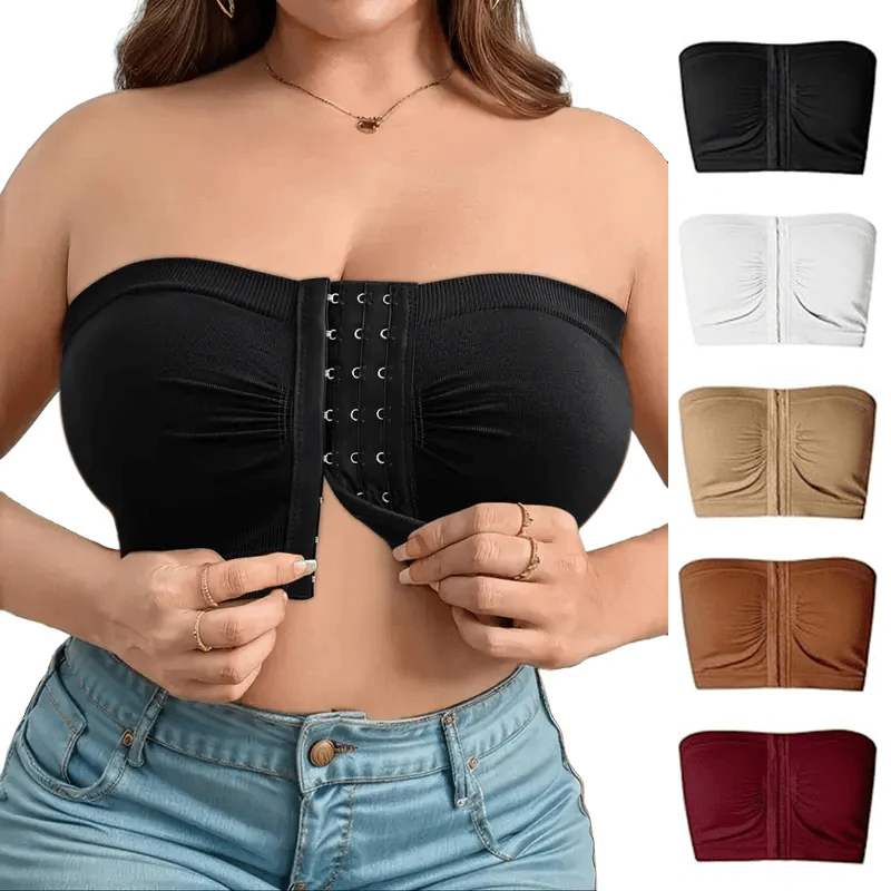 🌞Summer Sale 50% OFF🔥👚Plus Size Strapless Front Buckle Breathable Bra
