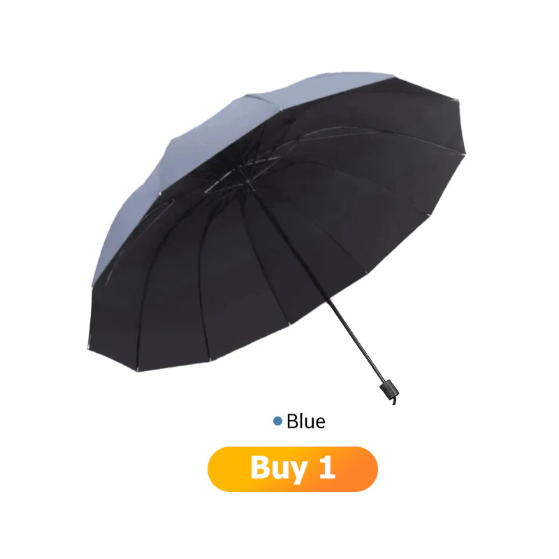 12-Rib Large Foldable Windproof Umbrella