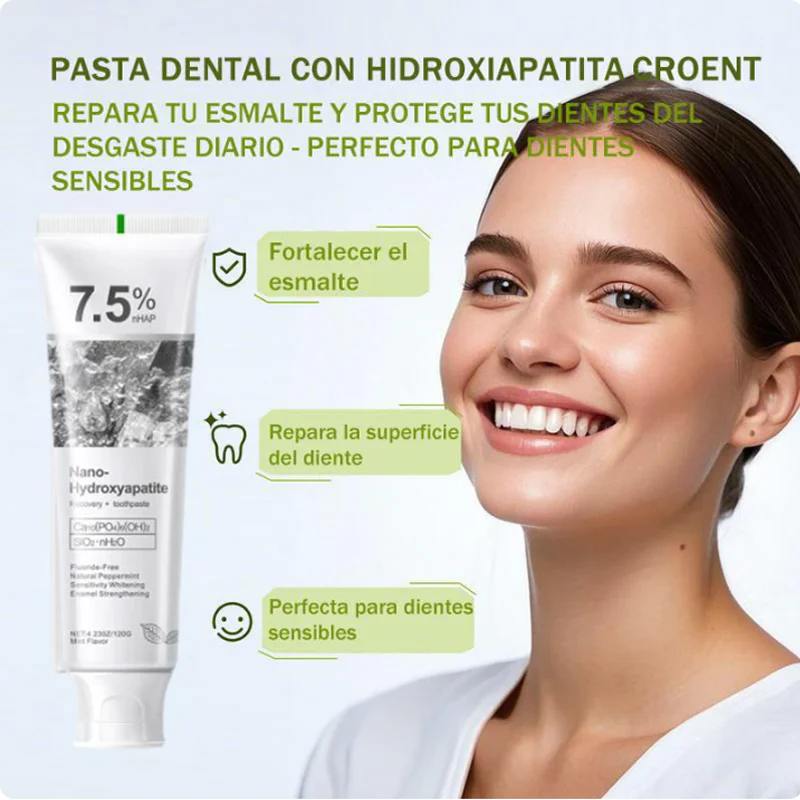 🦷【Regenerating toothpaste for teeth whitening】7.5% nano hydroxyapatite | Removes stains and whitens teeth within 7 days while repairing tooth enamel and adsorbing pigments without damaging teeth.