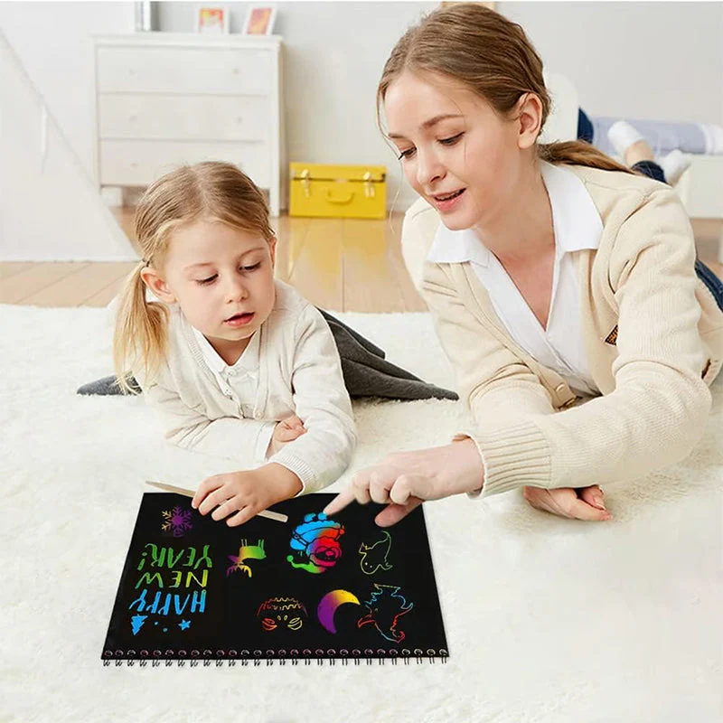 BUY 2 GET 1 FREE🎨Creative Rainbow Scratch Art Notebook