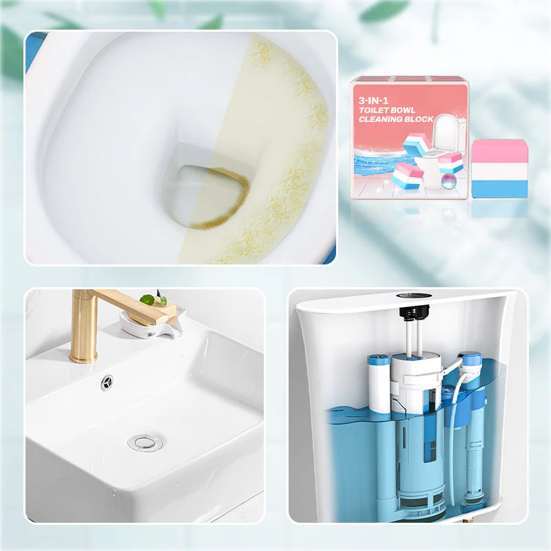 3-in-1 WC-Reinigungsblock – Desodorisiert, Reinigt, Sterilisiert