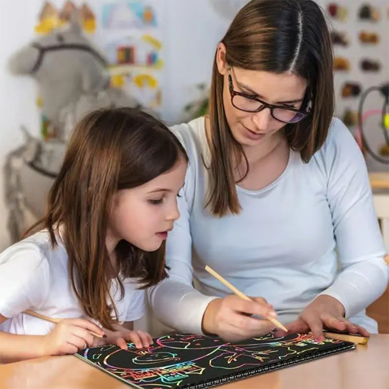 BUY 2 GET 1 FREE🎨Creative Rainbow Scratch Art Notebook