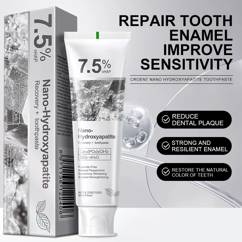 🦷【Regenerating toothpaste for teeth whitening】7.5% nano hydroxyapatite | Removes stains and whitens teeth within 7 days while repairing tooth enamel and adsorbing pigments without damaging teeth.