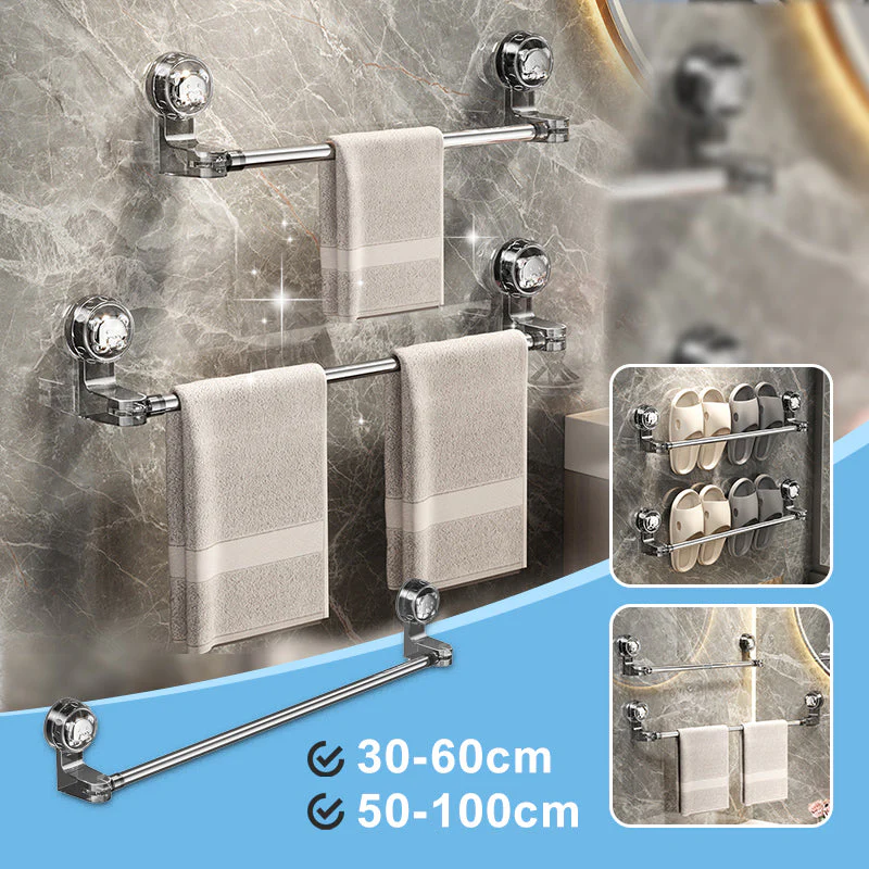 🛁✨ Light Luxury No-Punch - Retractable Suction Cup Towel Bar