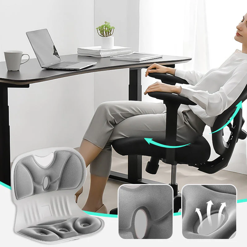 💯Ergonomic back and lumbar support cushion in memory foam for chair