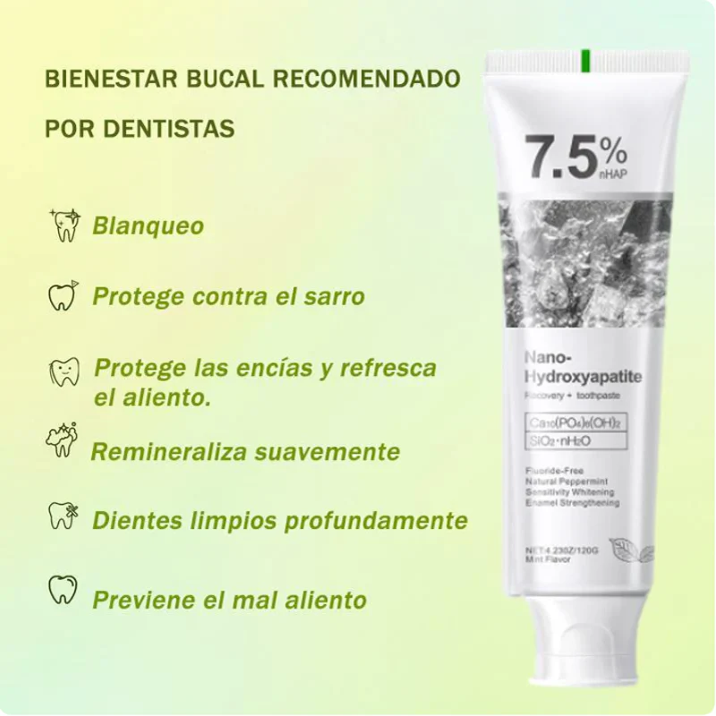 🦷【Regenerating toothpaste for teeth whitening】7.5% nano hydroxyapatite | Removes stains and whitens teeth within 7 days while repairing tooth enamel and adsorbing pigments without damaging teeth.