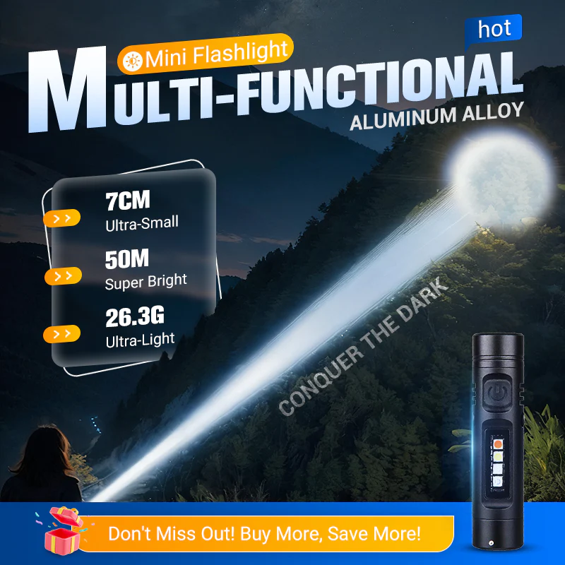 💥Multi-Functional Aluminum Alloy Mini Flashlight|BUY 2 GET 1 FREE🔦✨