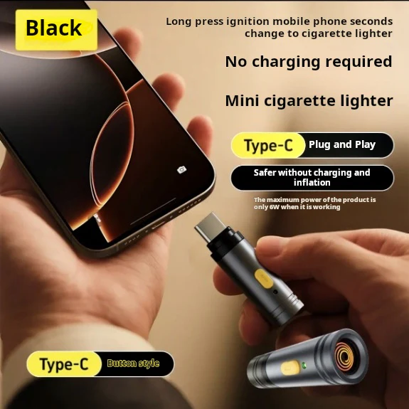 Cigarette Lighting Preferred Portable Mini Cell Phone Cigarette Lighter for Type-C Port Cell Phones Convenient for Traveling Lightweight Electronic