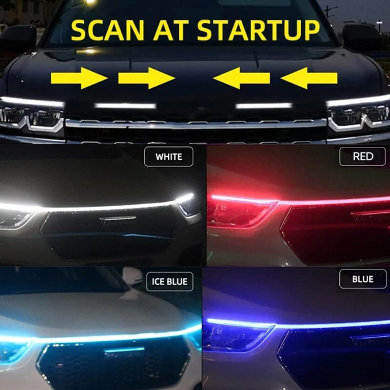 🔥【Dynamic Scan HoodBeam Kit】- 50% OFF! Light up your hood with hypnotic smooth scanning effects! ✨🚗