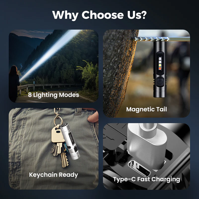 💥Multi-Functional Aluminum Alloy Mini Flashlight|BUY 2 GET 1 FREE🔦✨