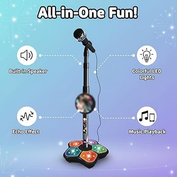 🎅LAST DAY SALE 50% OFF!!🌲Microphone Toy, Karaoke Machine Toy with Light