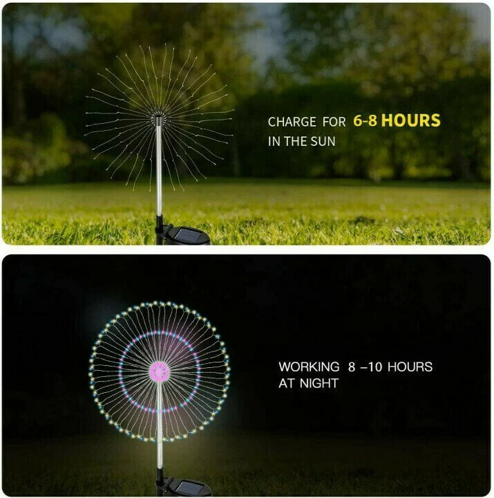 🎅🔥Waterproof Solar Garden Fireworks Lamp