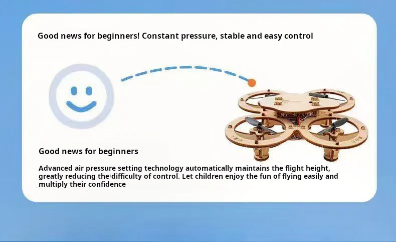 Wooden assembled DIY quadcopter drone model parent-child interactive scientific experiment teaching aids intelligent equipment
