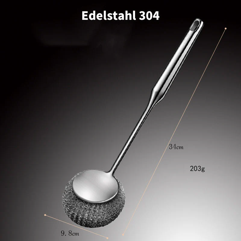 Versatile stainless steel pot cleaner with handl