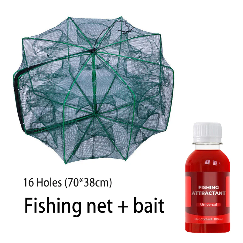 Auto-Foldable Strengthened Fishing Trap Net